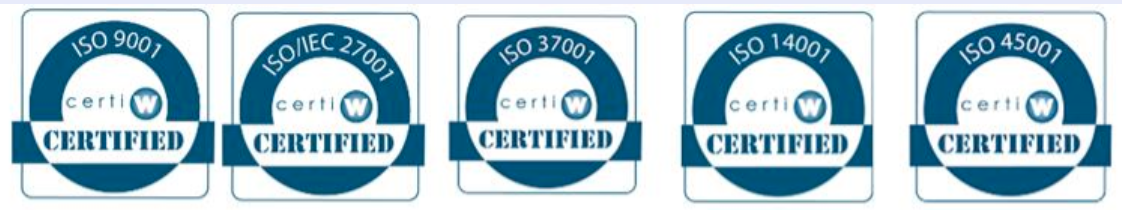 Schema31 è certificata 9001 - 27001 - 37001 - 14001 - 45001